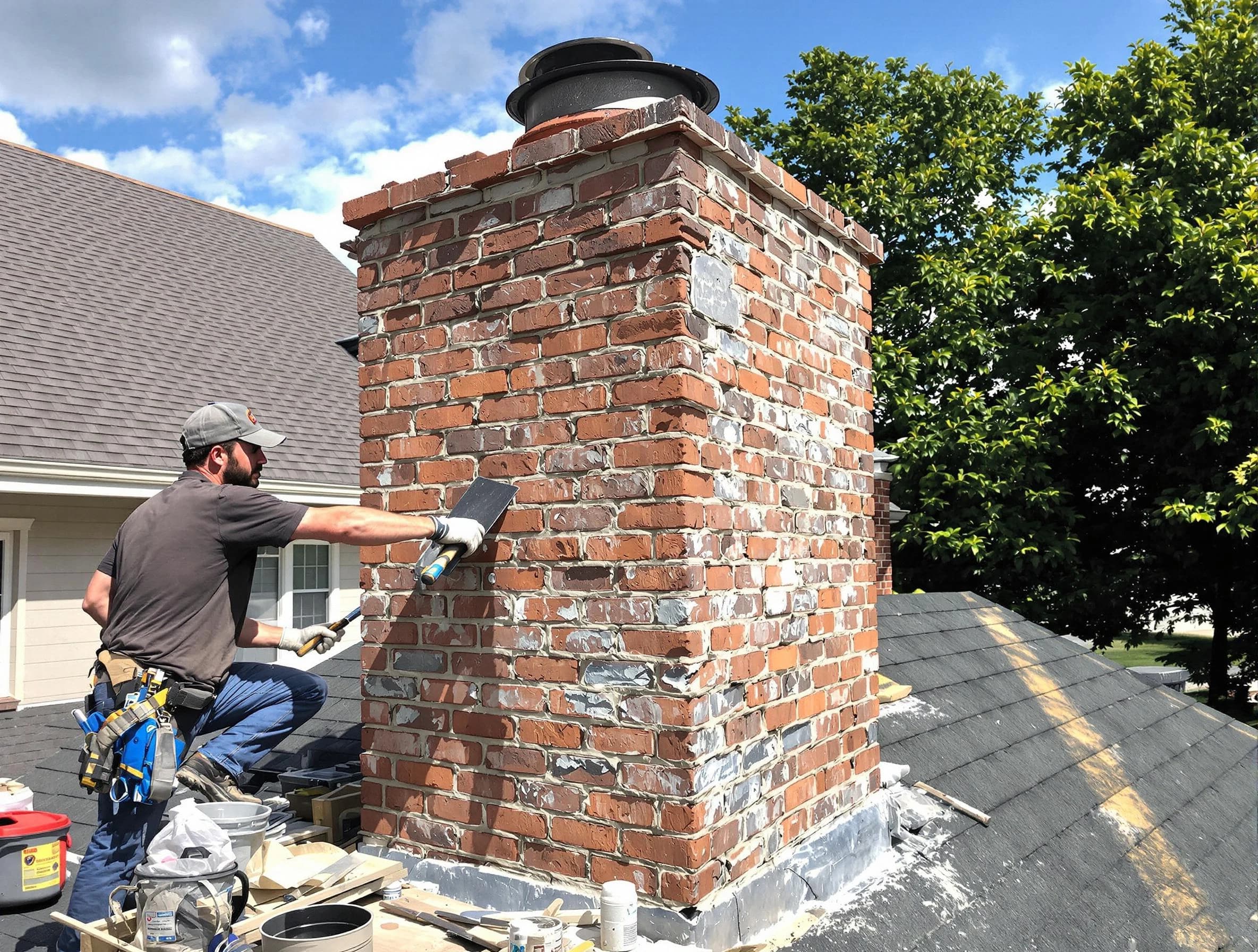 Completed chimney rebuild by Manchester Chimney Sweep in Manchester, VA