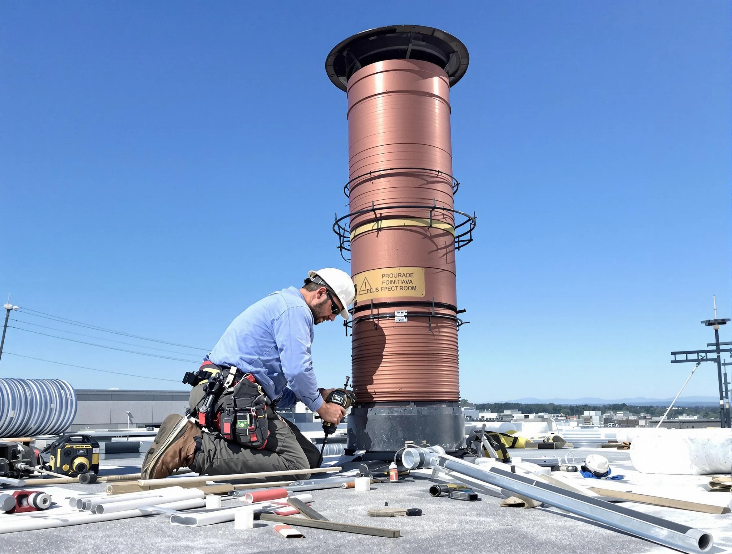 Installed chimney liner by Manchester Chimney Sweep in Manchester, VA