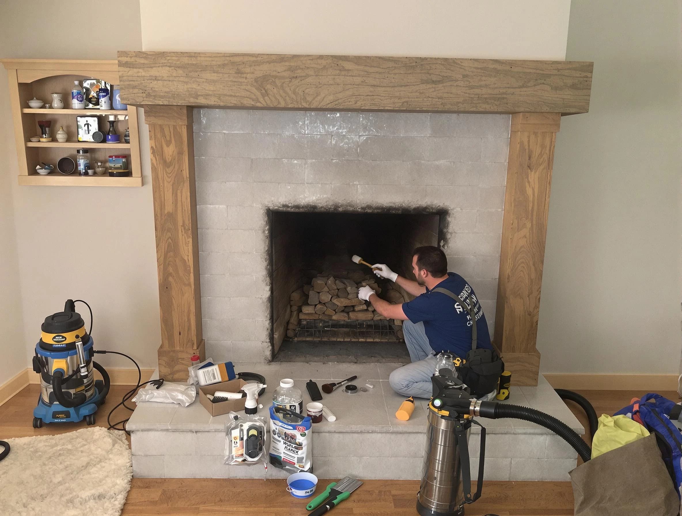Detailed creosote removal process by Manchester Chimney Sweep in Manchester, VA