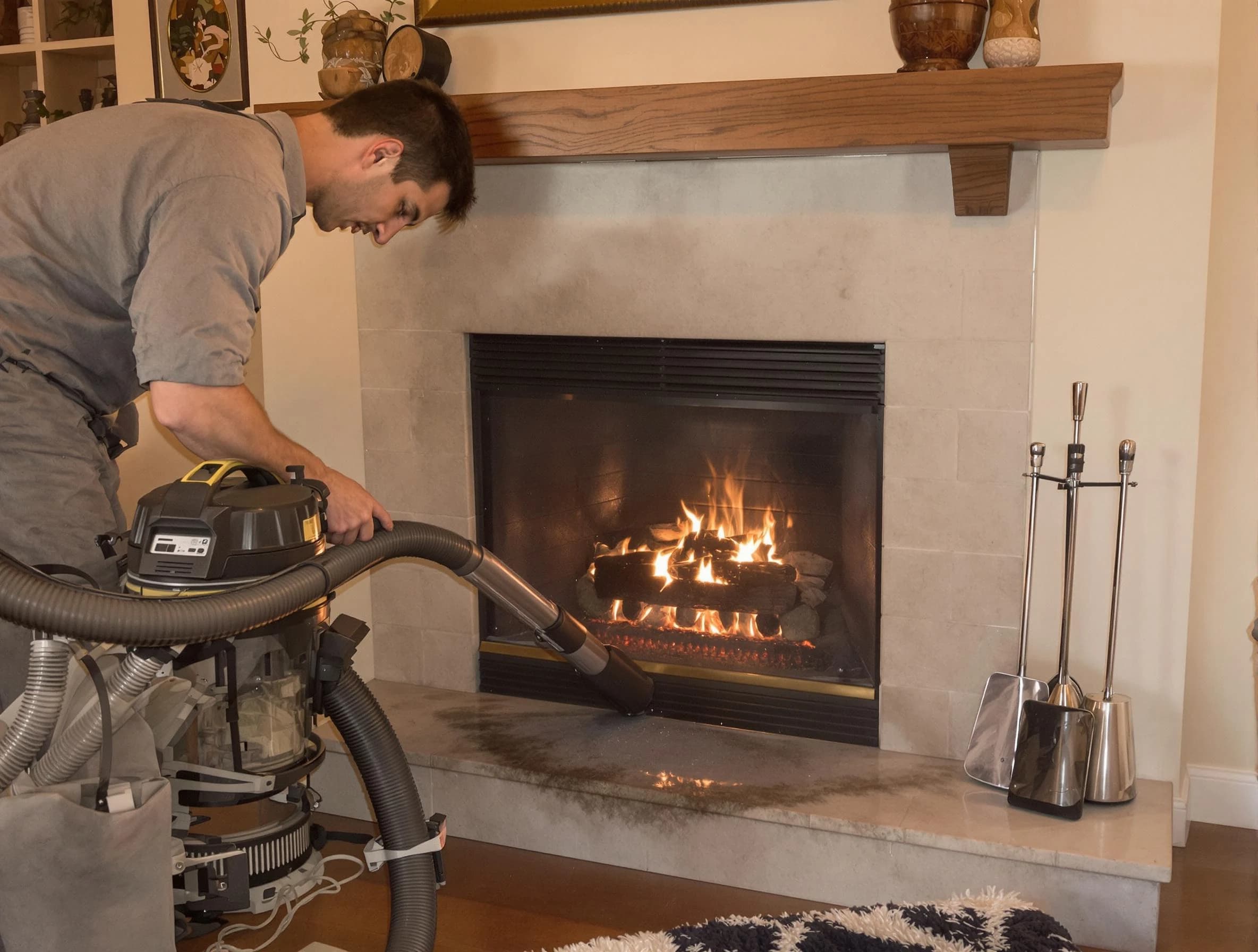 Routine fireplace upkeep by Manchester Chimney Sweep in Manchester, VA