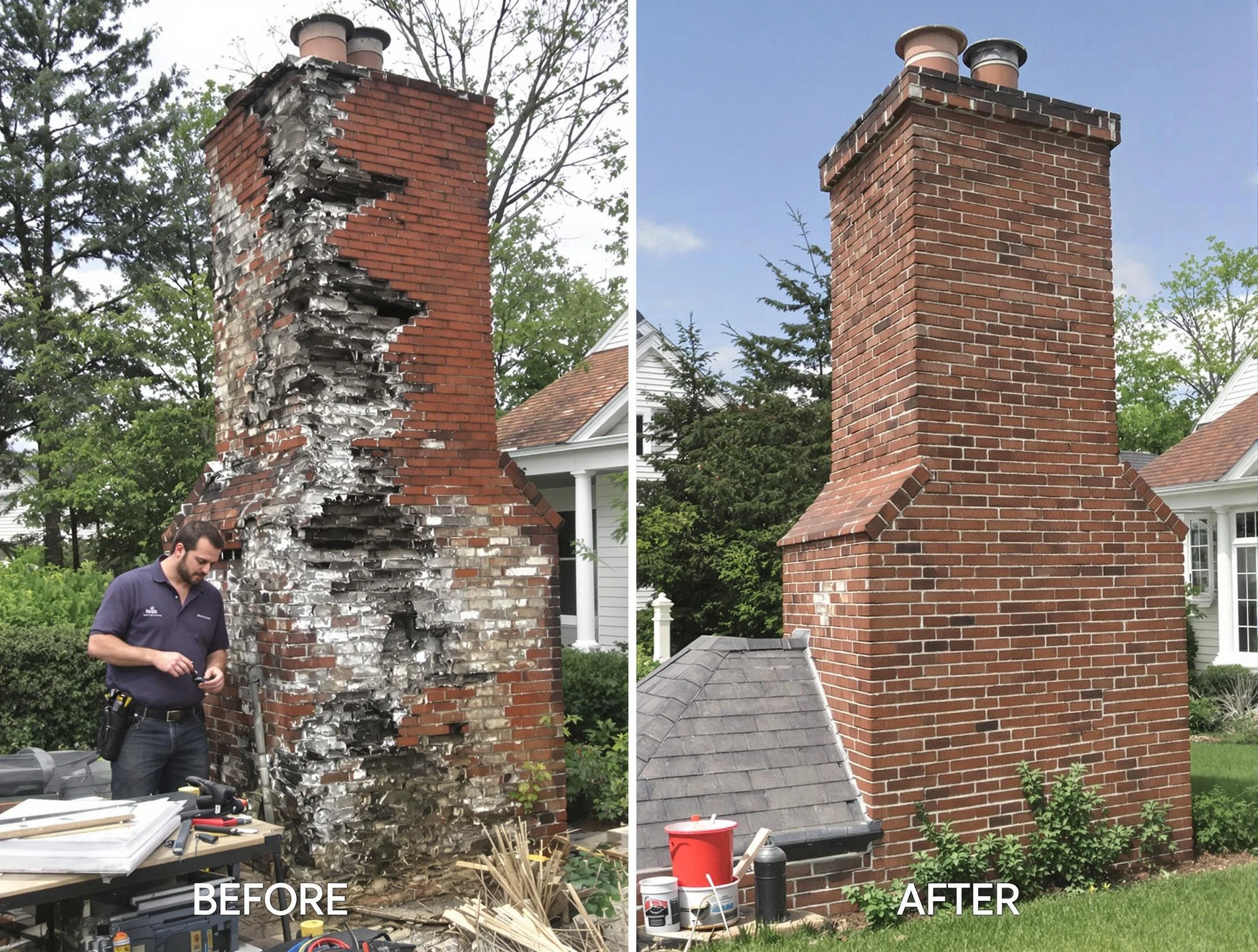 Manchester Chimney Sweep performing a full chimney restoration in Manchester, VA