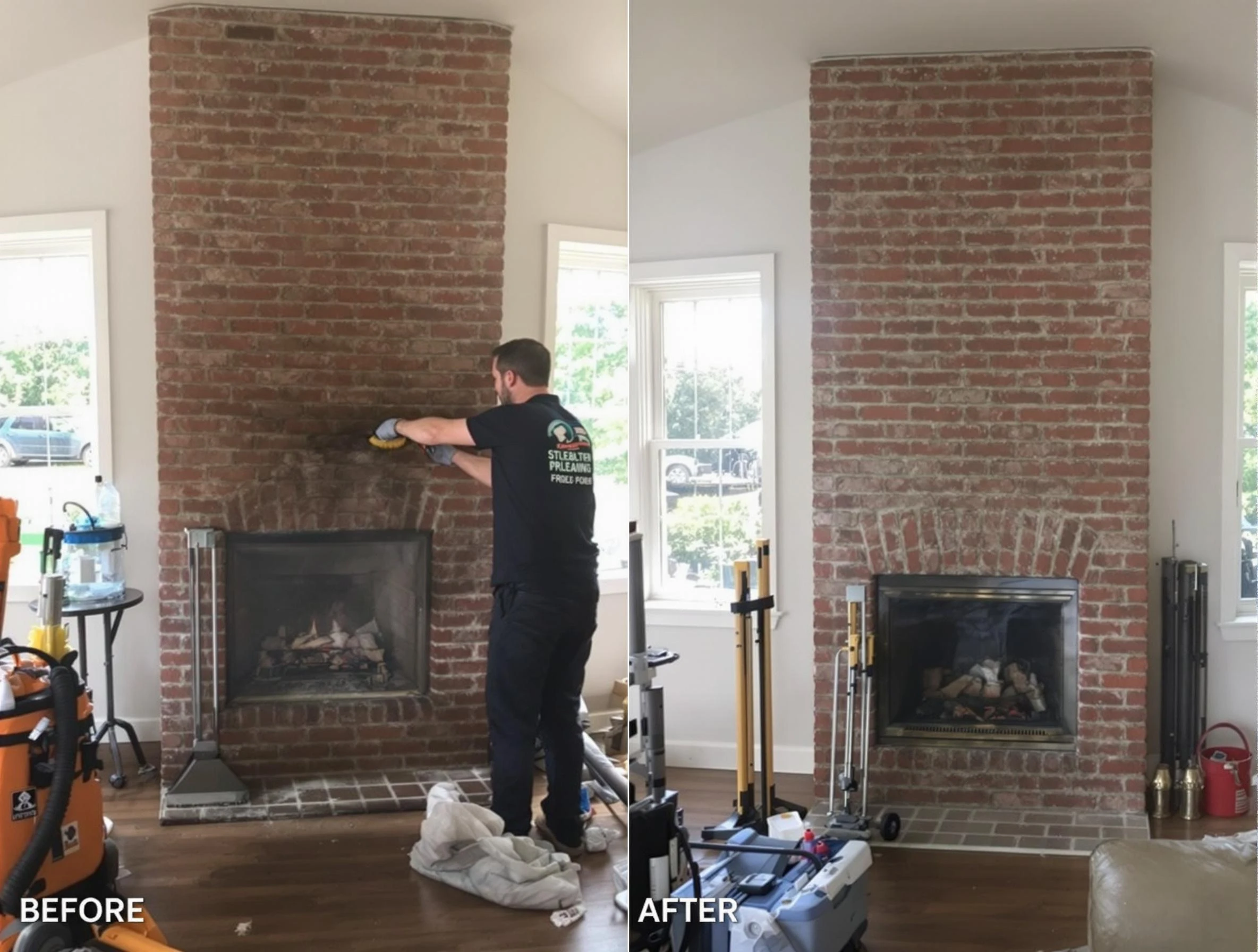 Finished chimney sweeping service by Manchester Chimney Sweep in Manchester, VA