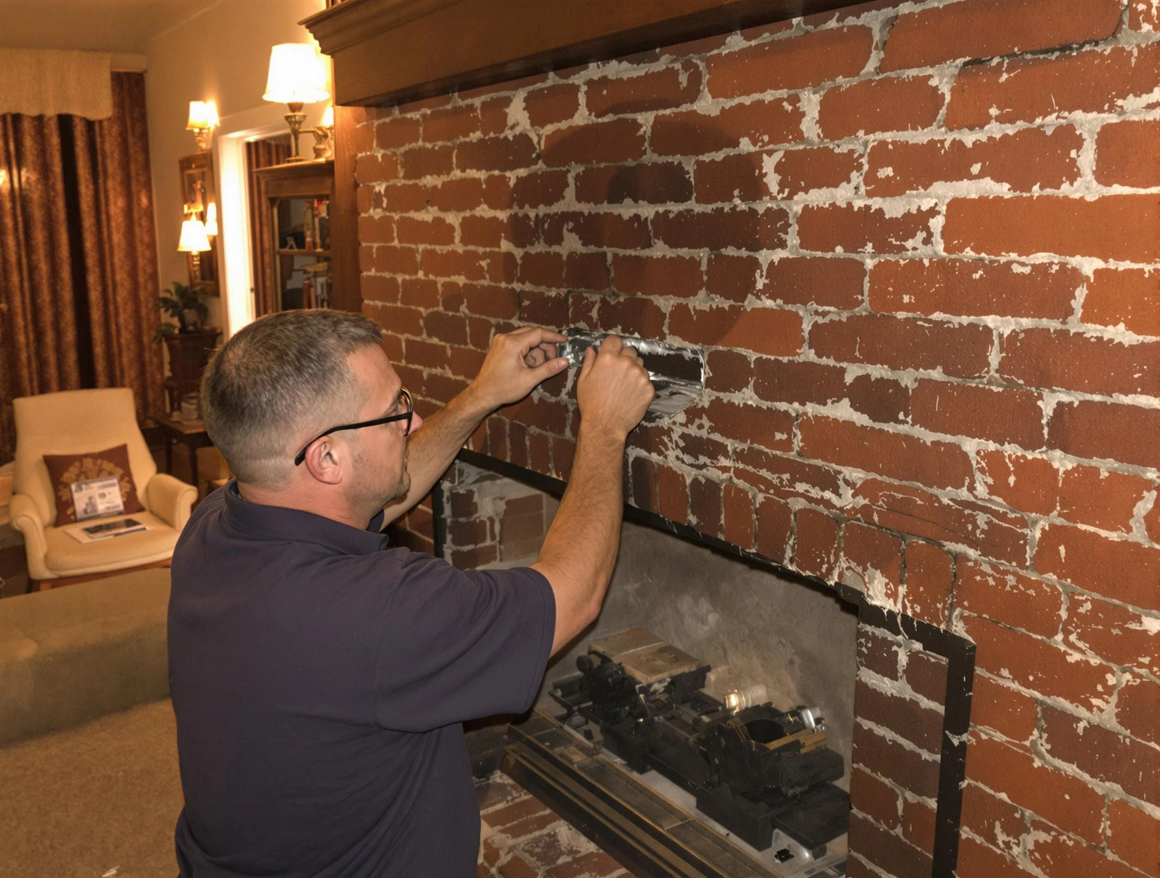 Manchester Chimney Sweep expert fixing a fireplace in Manchester, VA