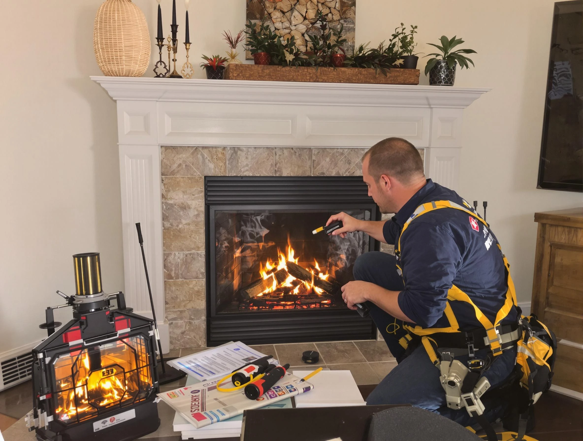 Safety-focused fireplace inspection by Manchester Chimney Sweep in Manchester, VA